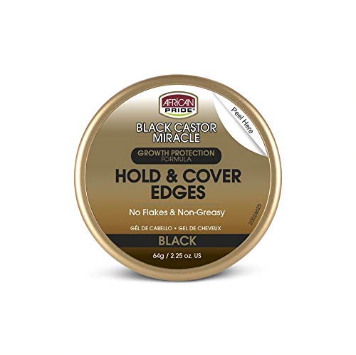 African Pride Black Castor Miracle Hold & Cover Edges Black, 2.25 oz