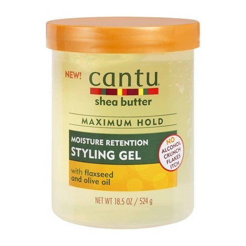 Cantu Shea butter MOISTURE RETENTION STYLING GEL with flaxseed and olive oil