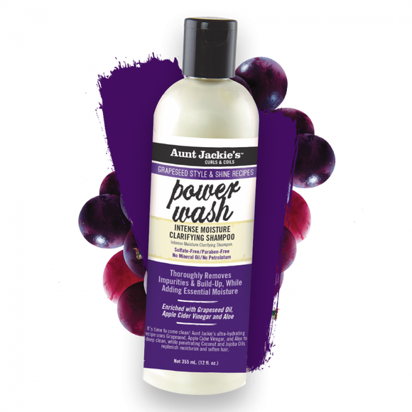 Aunt Jackie’s Grapeseed Style & Shine Recipes power wash Intense Moisture Clarifying Shampoo