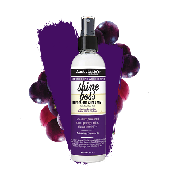 Aunt Jackie’s Grapeseed Style & Shine Recipes shine boss Refreshing Sheen Mist