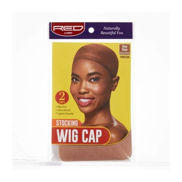 Red Wig Cap, NATURAL BROWN, 2PCS IN PACK