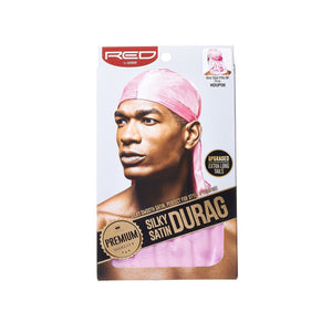 Red Silky Satin Durag Pink