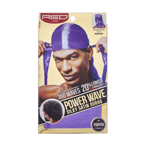 Red Power Wave Silky Satin Durag Purple