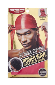 Red Power Wave Silky Satin Durag Pink